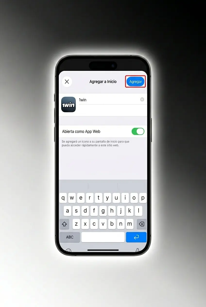 Instalación de app 1win en iOS para jugar Lucky Jet desde Safari en iPhone o iPad