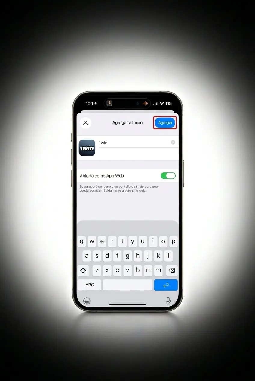 Instalación de la app 1win en iOS para jugar Mines desde Safari en iPhone o iPad