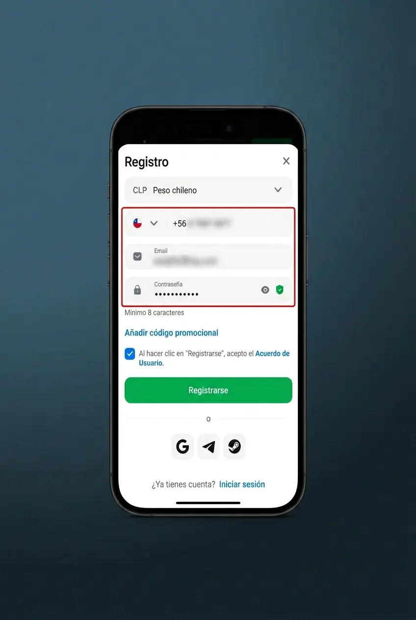Pasos para registrarse en 1win Chile y jugar Mines con acceso inmediato al catálogo completo
