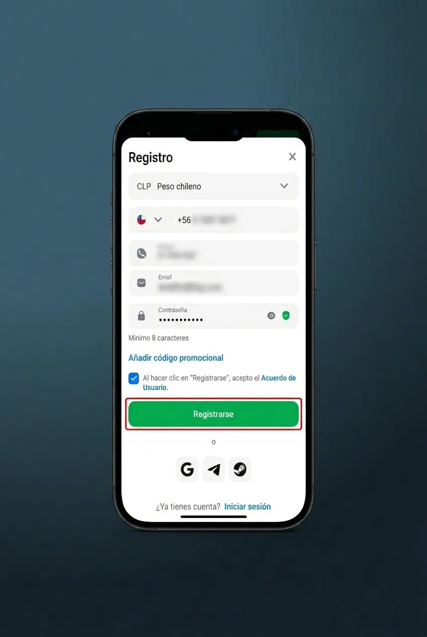 Pasos para registrarse en 1win y jugar Mines con acceso a Khipu y WebPay en Chile